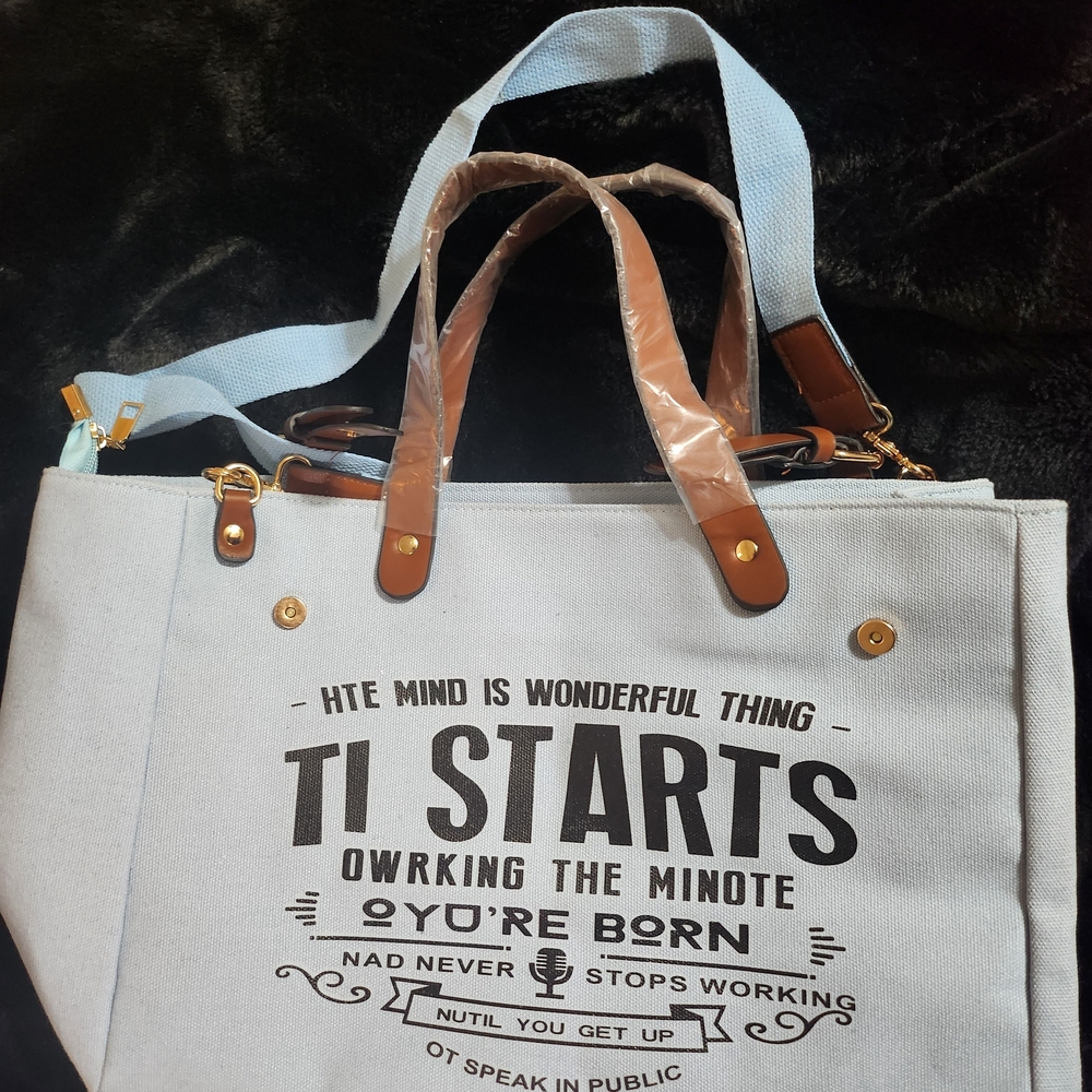 Chic Canvas Tote with Leather Accents